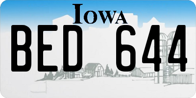 IA license plate BED644