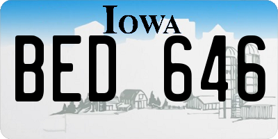 IA license plate BED646