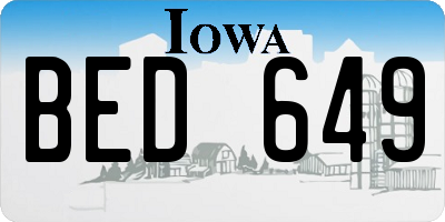 IA license plate BED649
