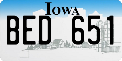 IA license plate BED651