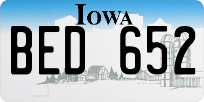IA license plate BED652