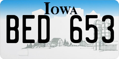 IA license plate BED653