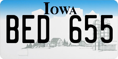IA license plate BED655
