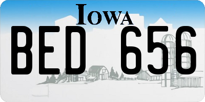 IA license plate BED656