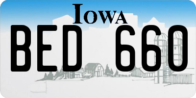 IA license plate BED660