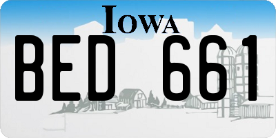 IA license plate BED661