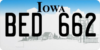 IA license plate BED662