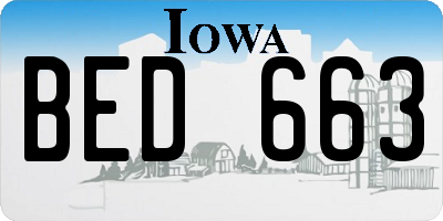 IA license plate BED663