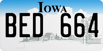 IA license plate BED664