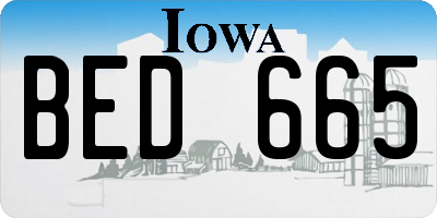 IA license plate BED665