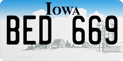 IA license plate BED669