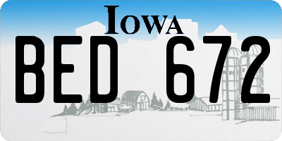 IA license plate BED672
