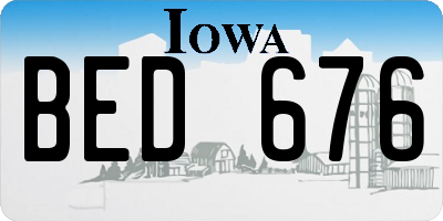 IA license plate BED676