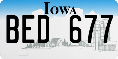 IA license plate BED677