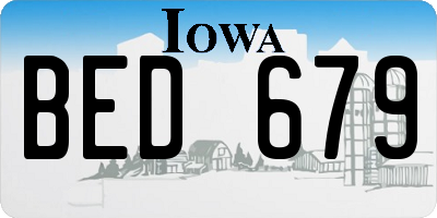IA license plate BED679