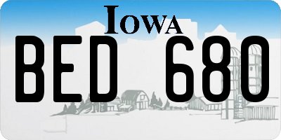 IA license plate BED680