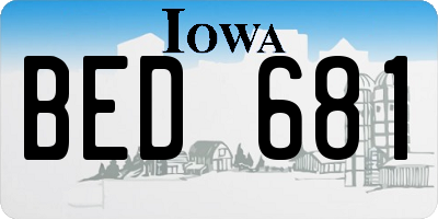 IA license plate BED681