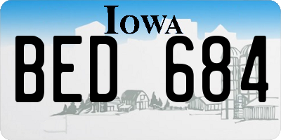 IA license plate BED684