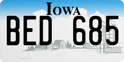 IA license plate BED685