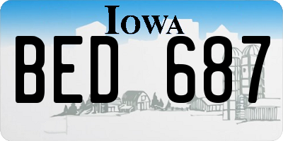 IA license plate BED687
