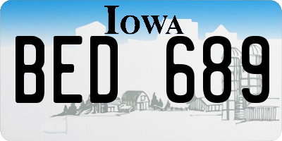 IA license plate BED689