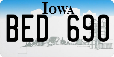 IA license plate BED690
