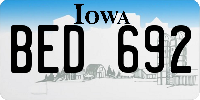 IA license plate BED692