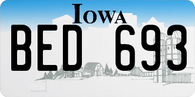 IA license plate BED693