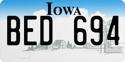 IA license plate BED694