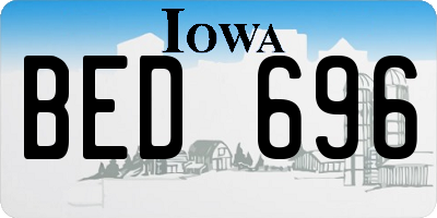 IA license plate BED696