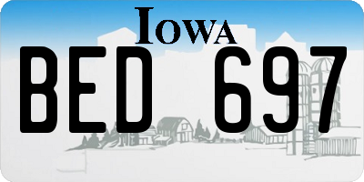 IA license plate BED697