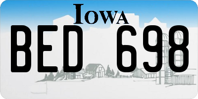 IA license plate BED698