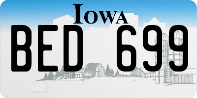IA license plate BED699