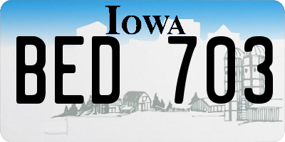 IA license plate BED703