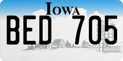 IA license plate BED705