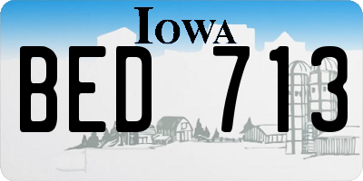 IA license plate BED713