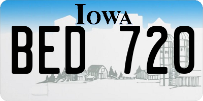 IA license plate BED720