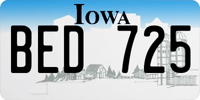 IA license plate BED725