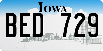IA license plate BED729