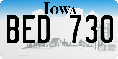 IA license plate BED730