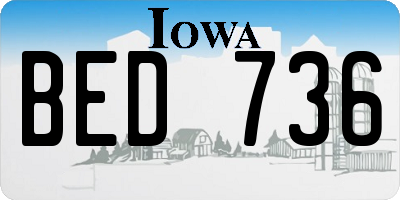 IA license plate BED736