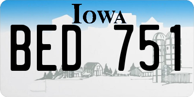 IA license plate BED751