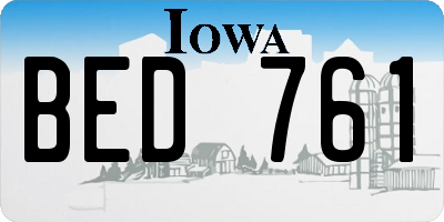 IA license plate BED761