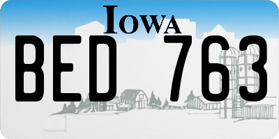 IA license plate BED763