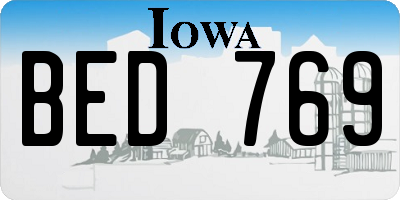 IA license plate BED769