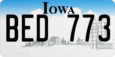 IA license plate BED773