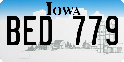 IA license plate BED779