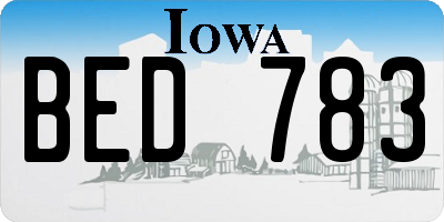 IA license plate BED783