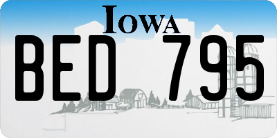 IA license plate BED795