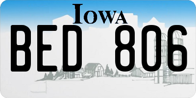 IA license plate BED806